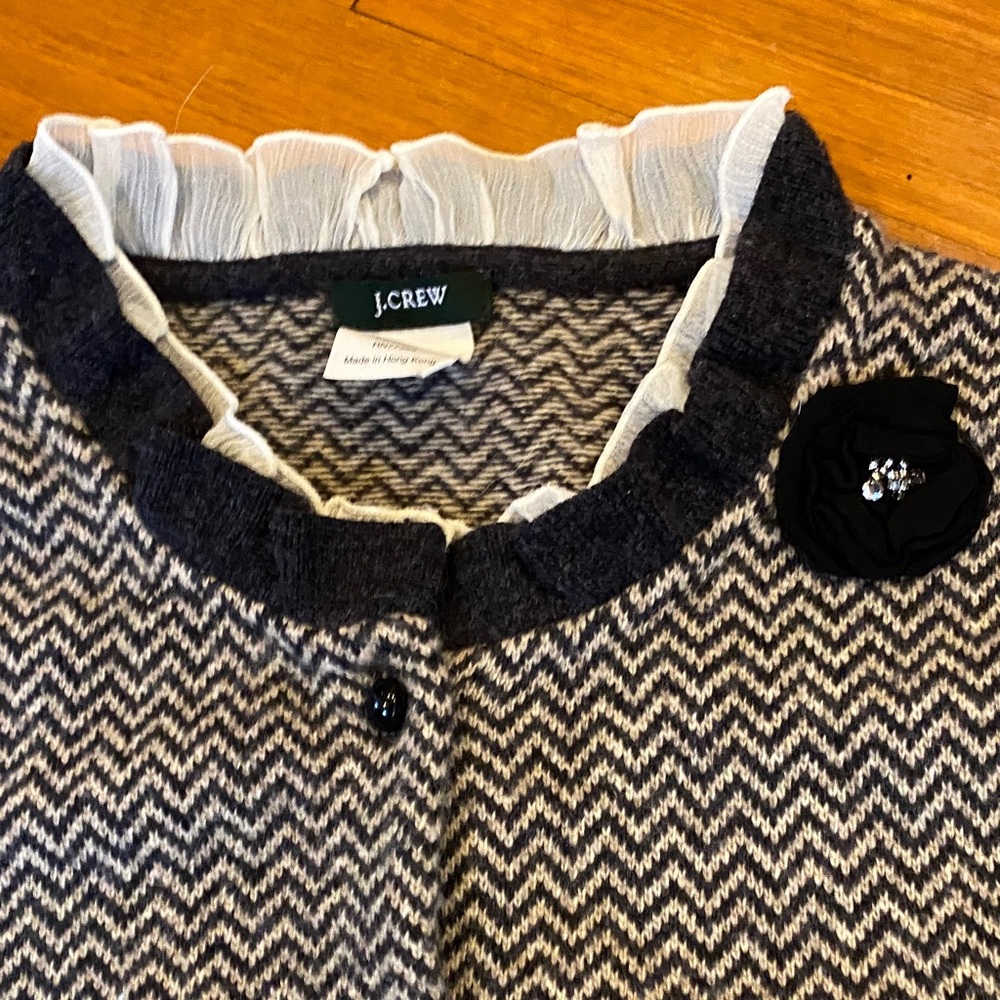 J. Crew Ruffle Neck Cardigan - Picture 3 of 6